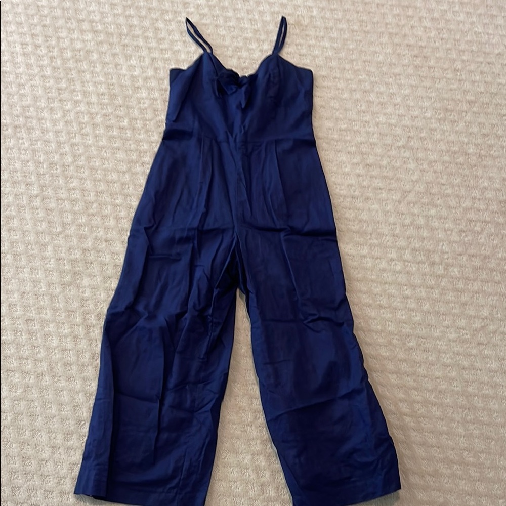 Jcrew Navy Blue linen Jumpsuit